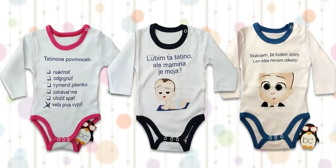 Detské kojenecké body so zábavnými motívmi