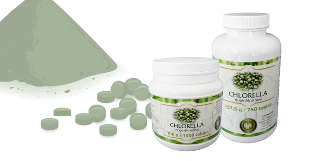 Chlorella: balenie 750 alebo 1200 tabliet