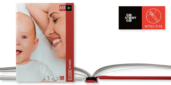 Fotokniha šitá niťou vo formáte A4 na výšku