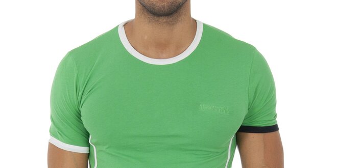 Pánske svetlo zelené podvliekacie tričko Bikkembergs s čierno-bielymi detailami