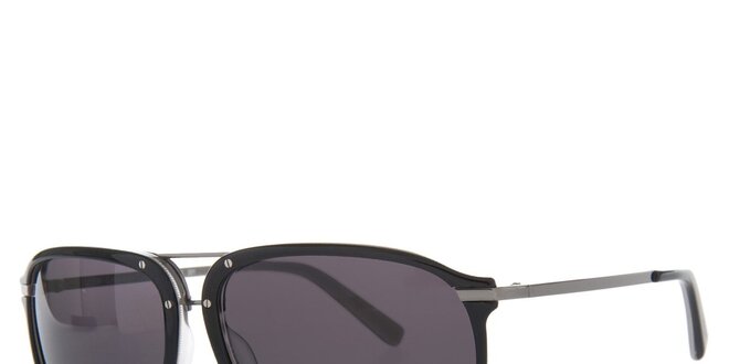 Pánske čierne slnečné okuliare Calvin Klein s kovovými pacičkami