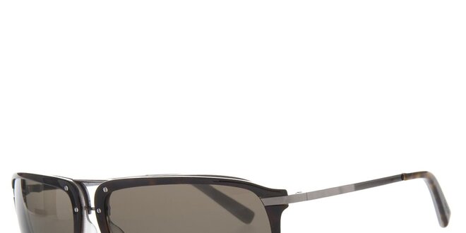 Pánske tmavo hnedé slnečné okuliare Calvin Klein s kovovými pacičkami