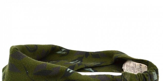 Dámska tmavo zelená pletená čelenka Diesel s potlačou