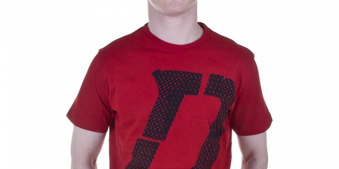 Pánske temne červené tričko Diesel s potlačou