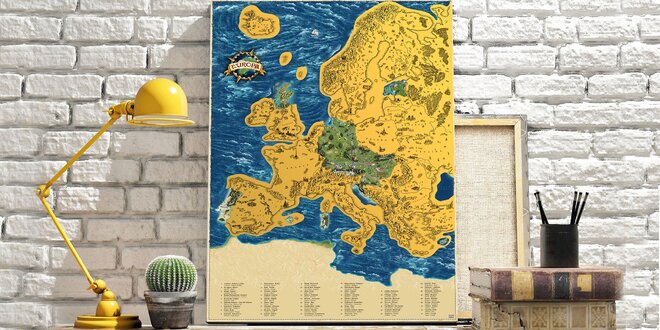 Stieracia mapa Európy Deluxe XL