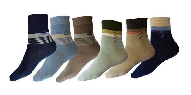 Dámske bavlnené ponožky: 5 párov v balení