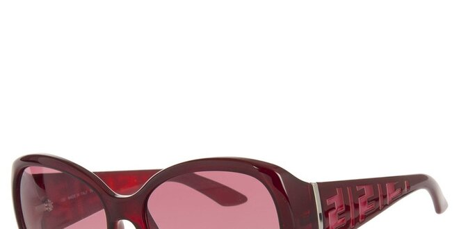 Dámske vínovo červené slnečné retro okuliare Fendi