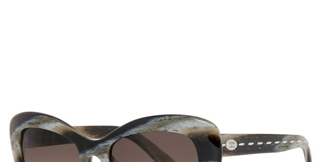 Dámske hnedo-žíhané slnečné okuliare Fendi