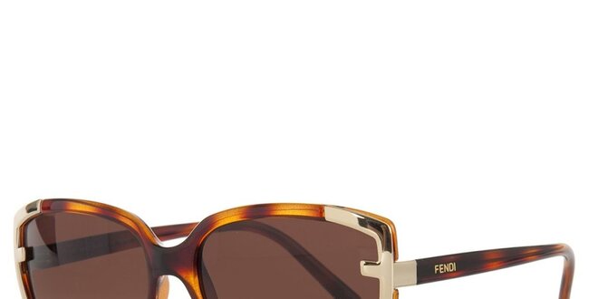 Dámske jantarovo-hnedé slnečné okuliare Fendi