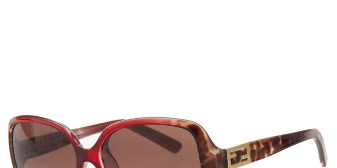 Dámske červeno-hnedé slnečné okuliare Fendi