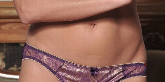 Dámske fialové čipkované nohavičky Agio