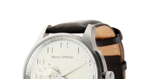 Pánske hodinky Marc O´Polo s tmavo hnedým koženým remienkom