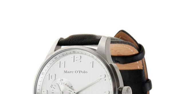Pánske hodinky Marc O´Polo s čiernym koženým remienkom