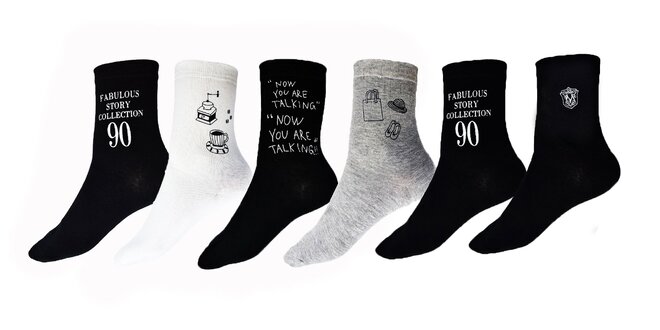 5 párov bavlnených business ponožiek