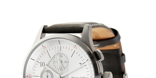 Pánske hodinky Marc O´Polo s tmavo šedým koženým remienkom