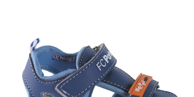 Detské modré kožené sandálky Beppi