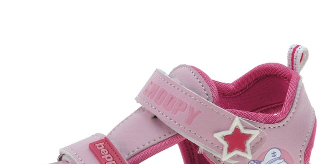 Detské ružové kožené sandálky Beppi