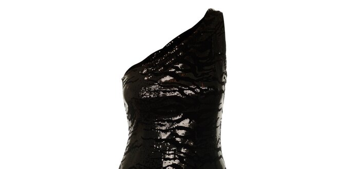 Dámske čierne flitrované šaty Guess s tigrím vzorom