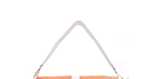 Dámska oranžová kabelka s grafickou potlačou Sandalo
