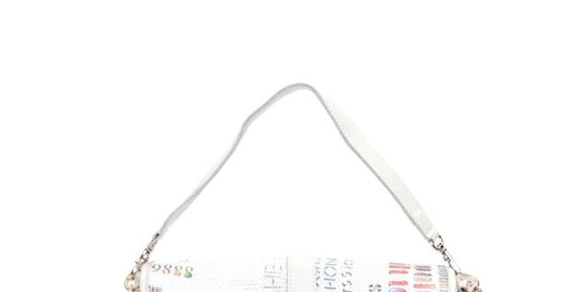 Dámska biela kabelka s grafickou potlačou Sandalo
