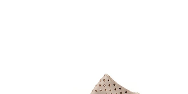 Dámske biele kožené sandále Sandálo s perforáciou