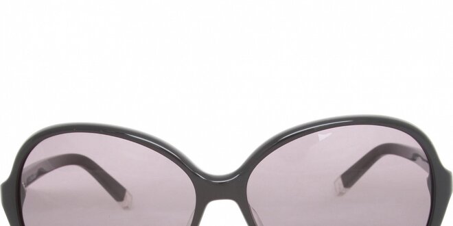 Dámske čierne slnečné okuliare Calvin Klein s fialovými sklami