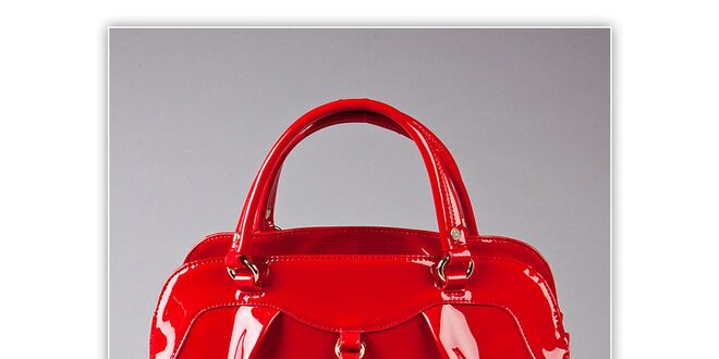 Dámska červená lakovaná kabelka s visačkou Ferré Milano