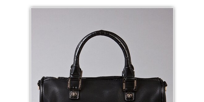 Dámska čierna kufríková kabelka Ferré Milano s kroko motívom