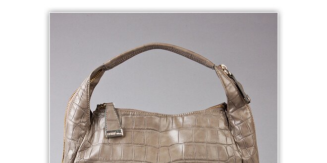 Dámska svetlo šedá kabelka s krokodýlim vzorom Ferré Milano