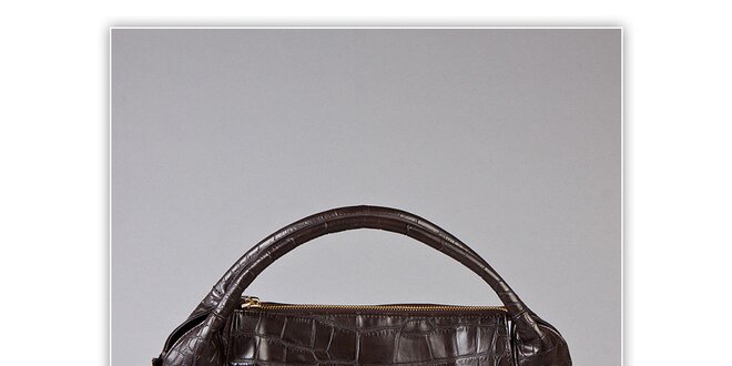 Dámska hnedá kabelka s krokodýlim vzorom Ferré Milano