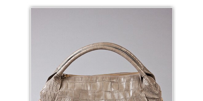 Dámska svetlo šedá kabelka s krokodýlim vzorom Ferré Milano