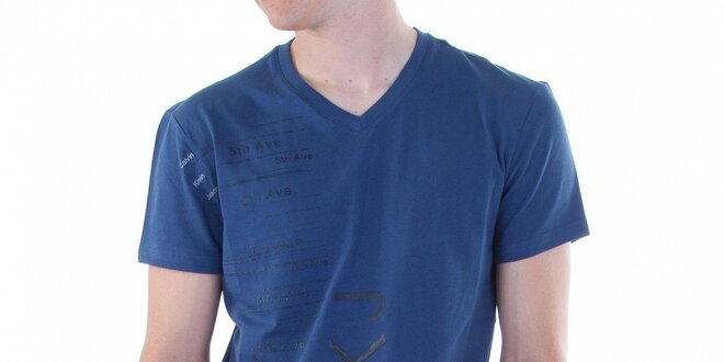 Pánske tmavo modré tričko Calvin Klein s potlačou