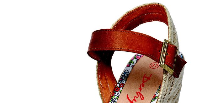 Dámske biele sandále Derhy s kvetinovým vzorom