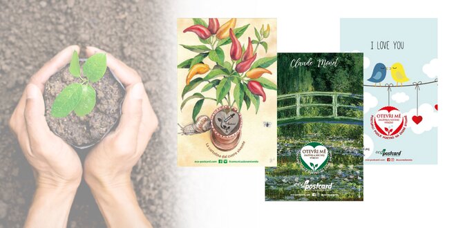 Eko pohľadnice s výberom motívov a semienok