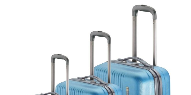 Set troch modrých kufrov na koliečkach Valisa