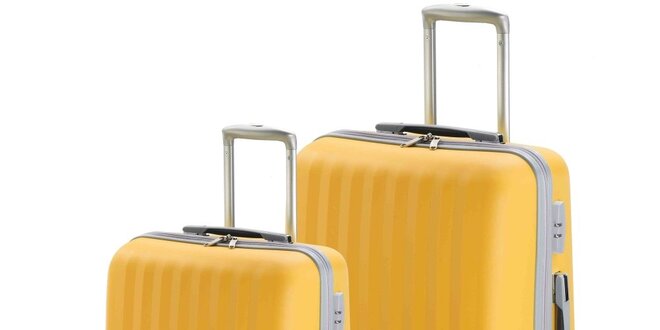 Set dvoch žltých kufrov na koliečkach Valisa