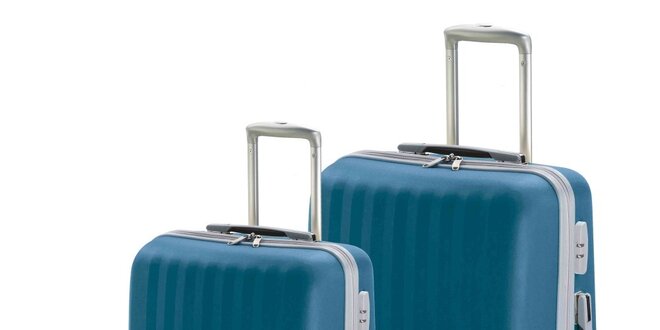 Set dvoch modrých kufrov na koliečkach Valisa