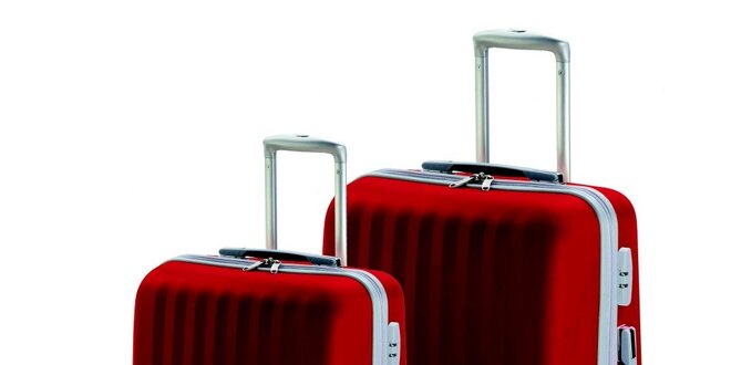 Set dvoch červených kufrov na koliečkach Valisa