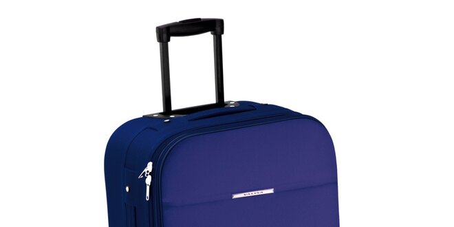 Set troch modrých látkových kufrov na koliečkach Valisa