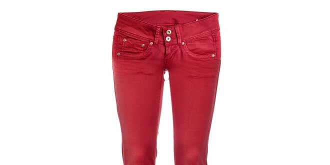 Dámske červené skinny džínsy Pepe Jeans
