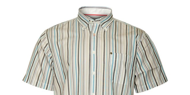 Pánska šedo-modrá prúžkovaná košeľa TBS