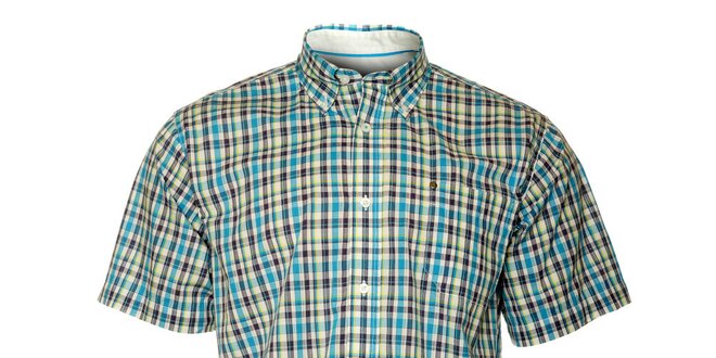 Pánska modrá kockovaná košeľa TBS