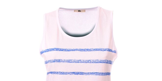 Dámske modro-biele pruhované tričko TBS