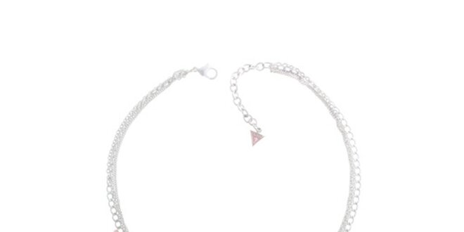 Dámsky oceľový náhrdelník Guess s kamienkami a lastúrami