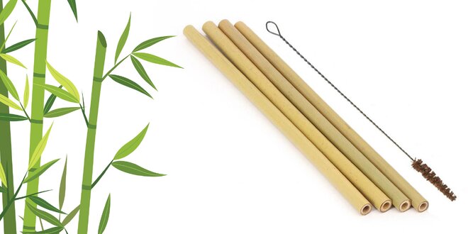 100% prírodné ekologické slamky z bambusu