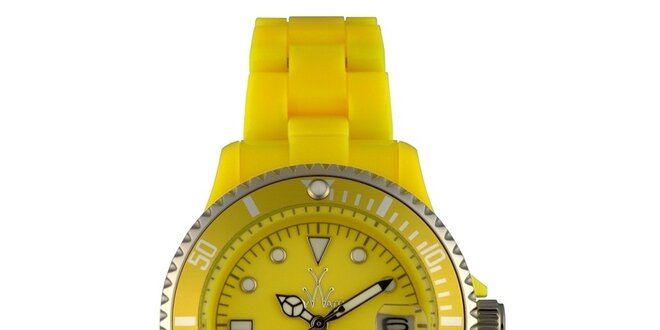 Žlté športové hodinky Toy s plastovým remienkom