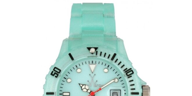 Svetlo modré plastové hodinky Toy s perleťovým povrchom