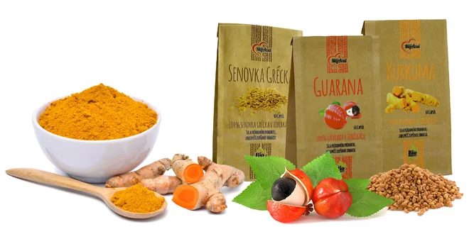 Tablety Zázvor, Pestrec mariánsky, Kurkuma, Spirulina, Senovka grécka alebo Guarana