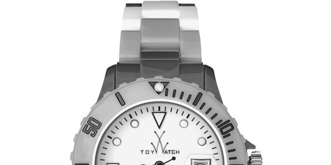 Dámske šedostrieborné plastové hodinky Toy