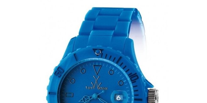 Nebesky modré analógové hodinky Toy s plastovým remienkom